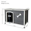 Large Wooden Dog House;  Outdoor Waterproof Dog Cage;  Windproof and Warm Dog Kennel Easy to Assemble - Gray