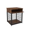 Furniture Dog Crates for small dogs Wooden Dog Kennel Dog Crate End Table, Nightstand - Rustic Brown