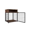 Furniture Dog Crates for small dogs Wooden Dog Kennel Dog Crate End Table, Nightstand - Rustic Brown