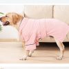 Dog Clothes Soft Sleep Wear Bath Shower Bathrobe Pet Male Female Costumes Dress Solid Doberman Bulldog Pajamas Blue Loose Style - Blue - L
