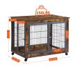 Furniture Dog Cage Crate with Double Doors(Rustic Brown; 38.58''W*25.2''D*27.17''H) - Rustic Brown