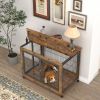 Furniture Dog Cage Crate with Double Doors(Rustic Brown; 38.58''W*25.2''D*27.17''H) - Rustic Brown