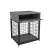 Furniture Dog Crates for small dogs Wooden Dog Kennel Dog Crate End Table, Nightstand - Grey
